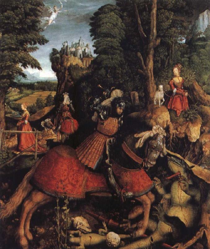 Leonhard Beck St George and the dragon oil painting image